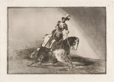 查理五世在巴利亚多利德的擂台上刺杀公牛 (Charles V Spearing a Bull in the Ring at Valladolid) 作者 弗朗西斯科·德·戈雅