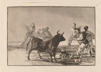 The Rabble Hamstring the Bull with Lances, Sickles, Banderillas and Other Arms. 作者 弗朗西斯科·德·戈雅