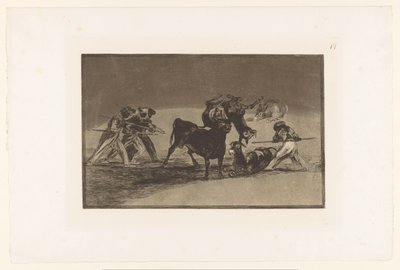 摩尔人与驴子斗牛
摩尔人与驴子为保卫栓牛而战的帕伦克（Palenque de los Moros hecho con burros para defenderse del toro embolado
斗牛（系列名称）
La Taureaumachie（系列标题）
La Tauromaquia（系列标题） 作者 尤金·洛泽莱特