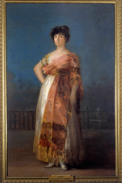 女演员玛丽亚·德尔·罗萨里奥·费尔南德斯 (La Tirana) 的肖像 (1755-1803) 弗朗西斯科·德·戈雅 (1746-1828) 的画作，1799 年，206 x 130 厘米 - 马德里，圣费尔南多贝拉斯艺术学院 - 女演员玛丽亚的肖像德尔罗萨里奥费尔南德斯 (La Tirana 作者 Francisco de Goya