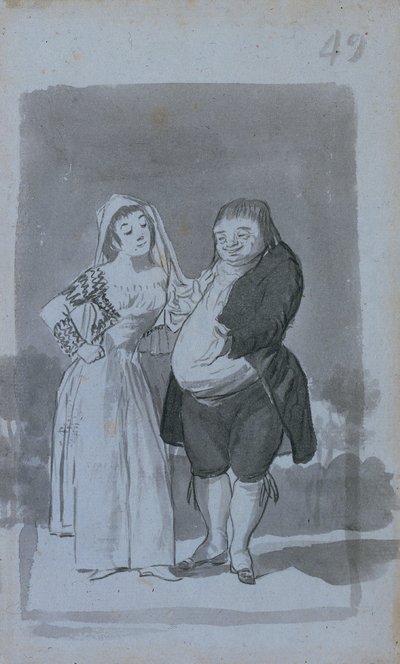 妓女诱人的胖子，丑陋，1796-97年。 作者 弗朗西斯科·德·戈雅