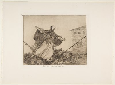 愿绳索断裂》，图版77，出自《战争的灾难》，1814-15年之后，1863年出版（蚀刻版、水彩版或拉维斯版和干点版）。 作者 弗朗西斯科·德·戈雅
