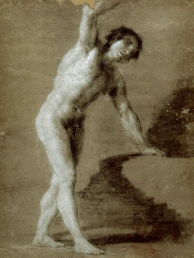 School of Drawing, c. 1790 (charcoal drawing on grey paper) 作者 弗朗西斯科·德·戈雅