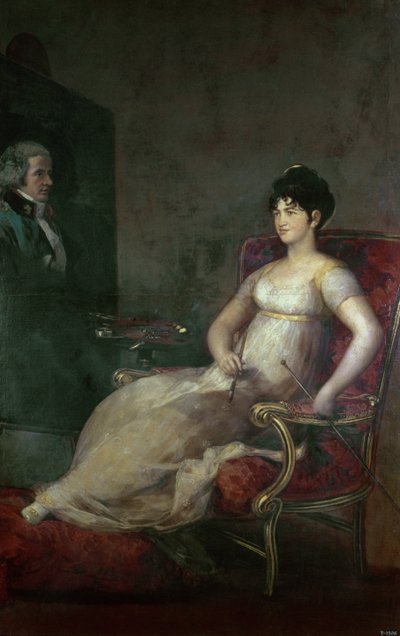 玛克萨德维拉弗兰卡画她的丈夫，1804年 作者 弗朗西斯科·德·戈雅