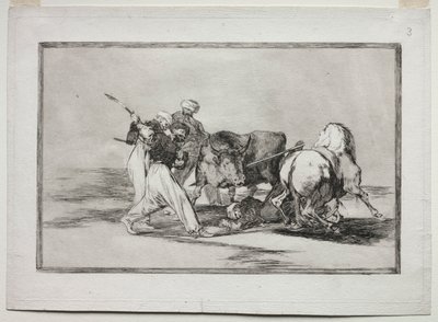 摩尔人定居在西班牙，放弃了《古兰经》的迷信，采用了这项艺术...，1815-1816 作者 弗朗西斯科·德·戈雅