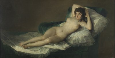 裸体玛雅角c。 1797-1800 作者 Francisco de Goya