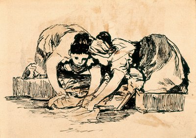 The Washerwomen, late 18th-early 19th century (drawing) 作者 弗朗西斯科·德·戈雅