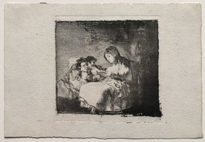 女人读给两个孩子，1824-1825年。 作者 弗朗西斯科·德·戈雅
