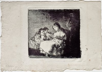 女人读给两个孩子La lectura，1819-1825年 作者 弗朗西斯科·德·戈雅