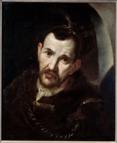 Cacique囚犯 印第安部落领袖的肖像。弗朗西斯科-德-祖尔巴兰（1598-1664）的画作 17世纪 梅兹，美术博物馆 作者 弗朗西斯科·德祖巴兰