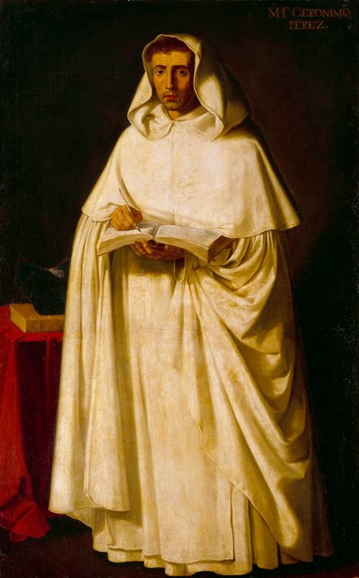 弗朗西斯科·德·祖巴兰 (Francisco de Zurbaran) 的杰罗尼莫·佩雷斯神父肖像 (1598-1664) 作者 弗朗西斯科·德祖巴兰