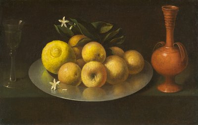 静物与玻璃，水果和罐子，c.1650 作者 弗朗西斯科·德祖巴兰