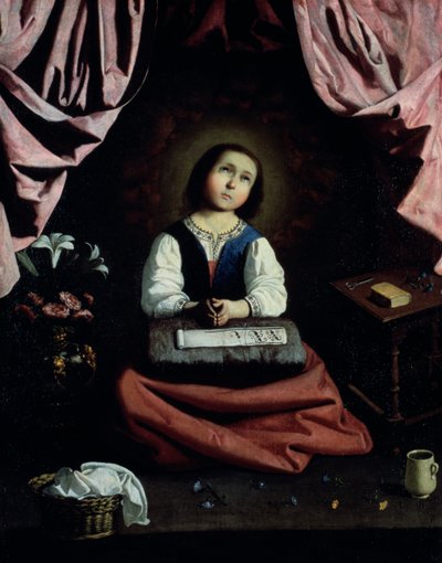 年轻的处女，c1632-33 作者 弗朗西斯科·德祖巴兰