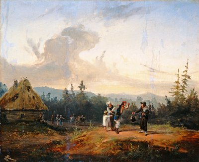 与犹太商人争论，1853年 作者 弗朗西塞克·科斯特雷夫斯基