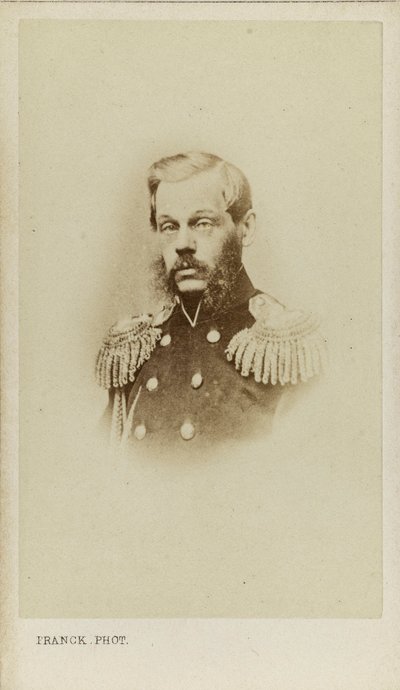 Dmitry Alekseyevich Milyutin伯爵的肖像，1816-1912。 作者 法兰克