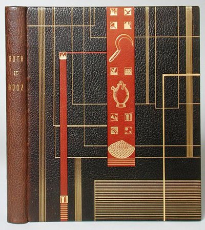 Ruth et Booz》的装订，由J.C. Mardrus翻译，E. Poencin装饰，1930年出版（摩洛哥皮革）。 作者 弗朗索瓦·路易斯（后）铁匠