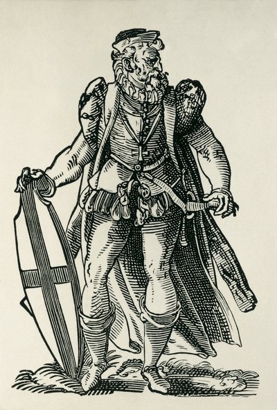 条顿骑士团骑士。弗朗索瓦-莫迪乌斯（Francois modius）和约斯特-安曼（Jost Amman）的 "Cleri totius Romanae subiecti Ecclesiae "插图。法兰克福。1585.Xylography.法国。ILE-DE-FRANCE.巴黎。国家图书馆 作者 弗朗索瓦和安曼·约斯特 (1539 91) 莫迪乌斯