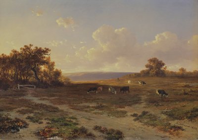 荒地景观与奶牛，1852年 作者 弗朗索瓦·奥古斯特·奥特曼斯