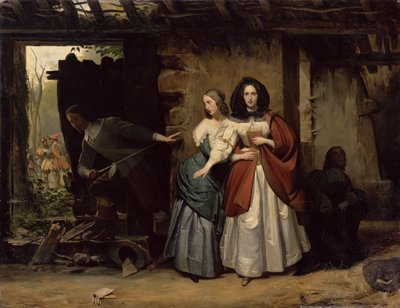 1638年，法国女王亨利埃塔 - 玛丽亚的飞行，1835年 作者 弗朗索瓦·奥古斯丁Desmoulins