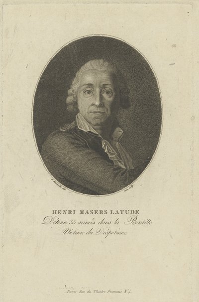 Henri Masers de Latude肖像1725-1805，c。 1793年。 作者 弗朗索瓦·邦纳维尔