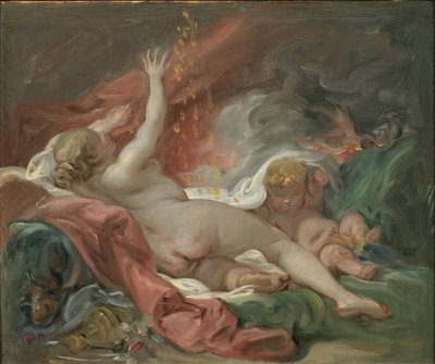 Danae》，作者是布歇，弗朗索瓦（1703-1770）。布面油画。尺寸：29x35厘米。斯德哥尔摩国家博物馆 作者 弗朗索瓦·布歇