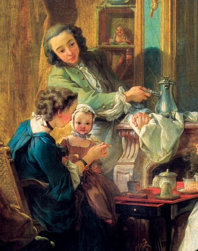 Lunch Scene in a bourgeois interior, detail 1739 (oil on canvas) 作者 弗朗索瓦·布歇