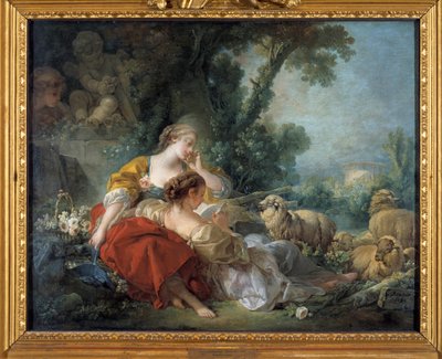 The School of Friendship Scene bucolique: two shepherds and the herd. Painting by Francois Boucher (1703-1770) 1760 Karlsruhe. Staatliche Kunsthalle 作者 François Boucher