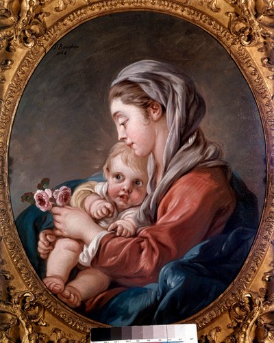 弗朗索瓦·布歇（Francois Boucher，1703-1770 年）18 世纪私人收藏的圣母子耶稣画作。 作者 弗朗索瓦·布歇