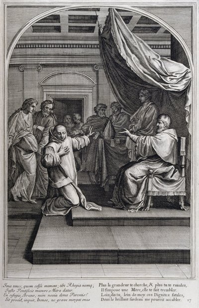 插图来自 1660 年巴黎“卡尔特修会创始人圣布鲁诺的生平”。根据 Eustache Le Sueur 的画作并由 Fran Sois Chauveau 雕刻 © UIG / Leemage 作者 弗朗索瓦·夏维