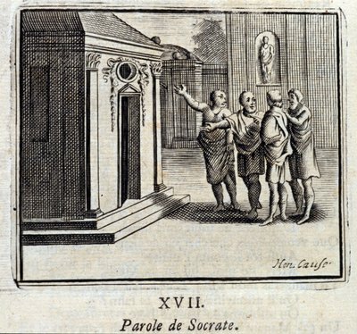 苏格拉底的话。Jean de La Fontaine (1621-95)的寓言。插图：François Chauveau（1613-1676）。1728年的版本。 作者 弗朗索瓦·夏维