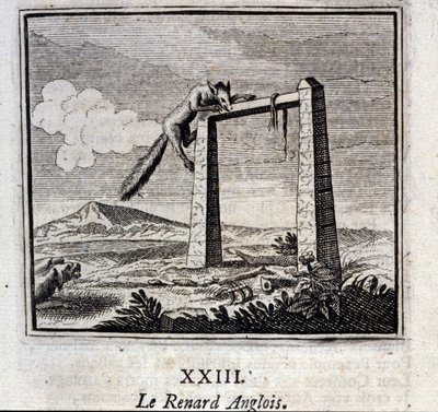 英国的狐狸。Jean de La Fontaine (1621-95)的寓言。插图：François Chauveau（1613-1676）。1728年的版本。 作者 弗朗索瓦·夏维