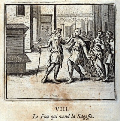 卖弄智慧的福。Jean de La Fontaine (1621-95)的寓言。插图：François Chauveau（1613-1676）。1728年的版本。 作者 弗朗索瓦·夏维