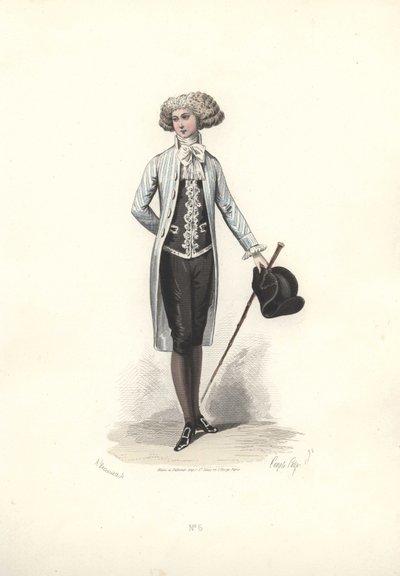 Elegant man in striped coat, era of Marie Antoinette. 作者 弗朗索瓦·克劳迪乌斯·康特杯