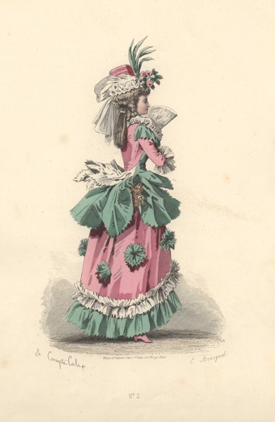 Fashionable woman in dress with rosettes, era of Marie Antoinett 作者 弗朗索瓦·克劳迪乌斯·康特杯