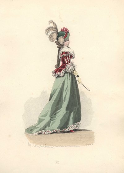 Woman in jacket and skirt, era of Marie Antoinette. 作者 弗朗索瓦·克劳迪乌斯·康特杯