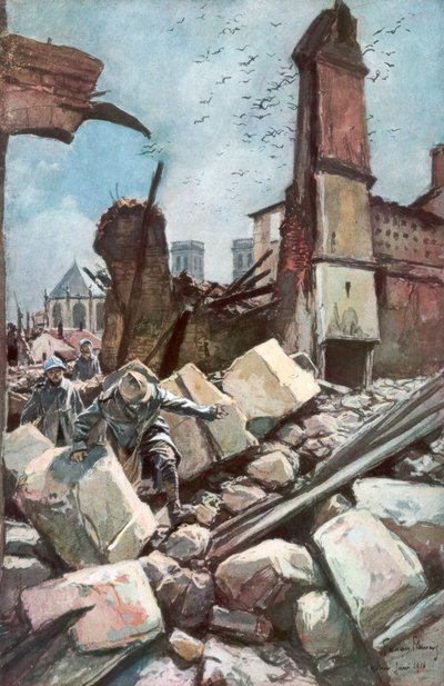 1916年6月，法国凡尔登老城墙，1926年。 作者 弗朗索瓦·弗拉蒙