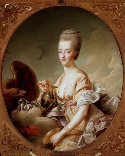 Marie Antoinette (1755-1793), Dauphine 的肖像，在 Hebe 中 Francois Hubert Drouais (1727-1775) 1773 年的画作 0,96x0,8 米尚蒂伊，孔德博物馆 - 奥地利的玛丽·安托瓦内特的肖像（1755-1793），法国太子妃，饰演白，弗朗索瓦-休伯特 D 作者 Francois Hubert Drouais