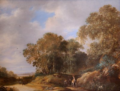 有鹿的风景（橡木板上油画） 作者 弗朗索瓦·尼贝根