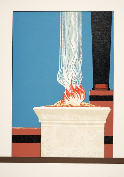 来自普罗米修斯的火焰火炬由Aeschylus，酒吧主办。 1941年（模版印刷） 作者 弗朗索瓦路易斯史密斯