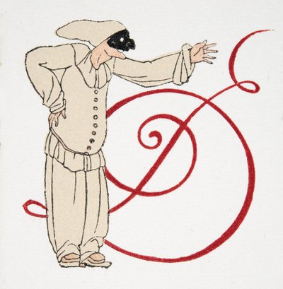 字母D，来自Comedy Fellowships，pub。 1922年（模版印刷） 作者 弗朗索瓦路易斯史密斯