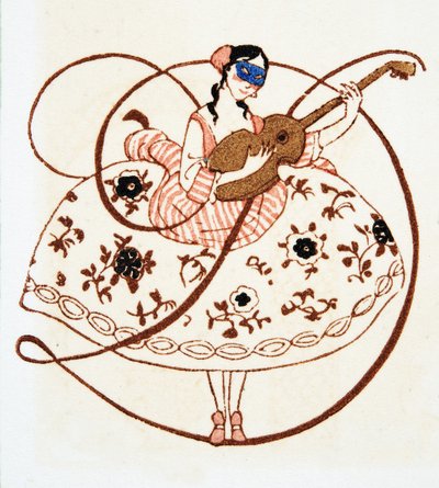 字母D，来自Comedy Fellowships，pub。 1922年（模版印刷） 作者 弗朗索瓦路易斯史密斯