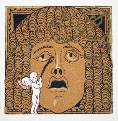 来自酒吧的Personages de Comedie的丘比特给鼻子挠痒痒。 1922年（pochoir print） 作者 弗朗索瓦路易斯史密斯