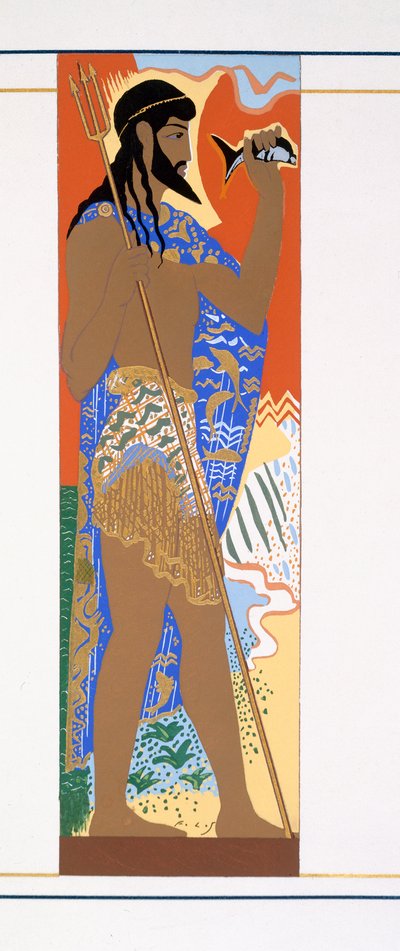 波塞冬，来自荷兰的&39;L&39;Odyssee&39;的插图，由Victor Berard翻译，1929-33 作者 弗朗索瓦路易斯史密斯