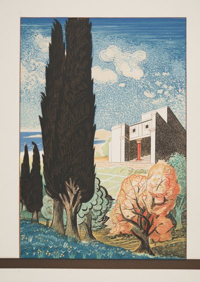 柏树的寺庙，从Ametchylus，酒吧的Prometheus。 1941年（模版印刷） 作者 弗朗索瓦路易斯史密斯