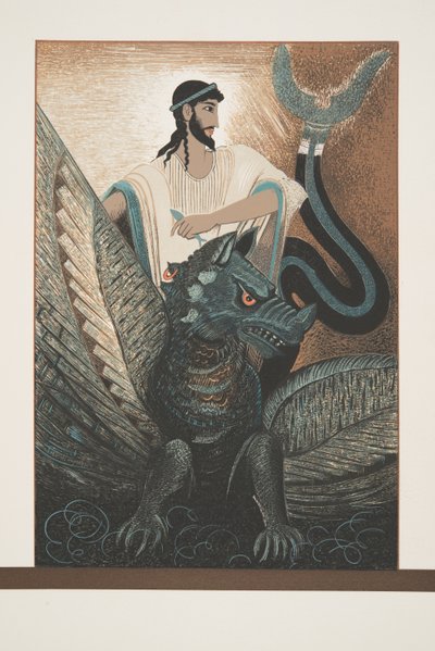 来自Prometheus的Ulysees和Dragon由Aeschylus，酒吧主办。 1941年（模版印刷） 作者 弗朗索瓦路易斯史密斯