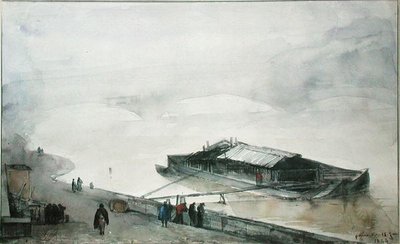 塞纳河，1843年（纸上写着） 作者 弗朗索瓦·马里乌斯·格兰内特