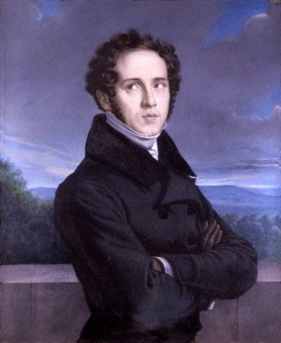 Vincenzo Bellini 肖像（1801-1835）（布面油画） 作者 弗朗索瓦·米勒（Francois Millet）