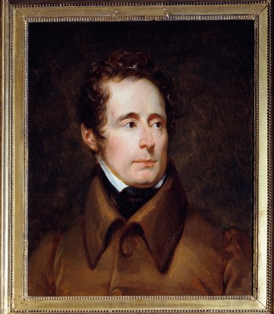Alphonse de Lamartine (1791-1869) 的肖像，法国作家和政治家。 弗朗索瓦·杰拉德 (1770-1837) 的画作 作者 弗朗索瓦·帕斯卡尔·西蒙·杰拉德男爵