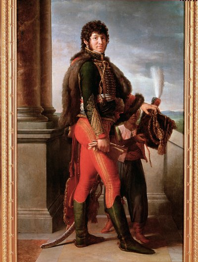 约阿希姆·穆拉特 (Joachim Murat) 身着轻骑兵制服的肖像，细节（布面油画） 作者 弗朗索瓦·帕斯卡尔·西蒙·杰拉德男爵