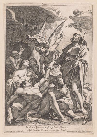 圣洛克斯治愈鼠疫患者
Ignibus Hippocrates pestem sedavit Athenis（......）（物品上的标题） 作者 弗朗索瓦·佩里尔